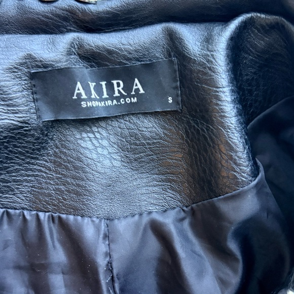 AKIRA Spiked Black Faux Leather Jacket. Size s - Picture 8 of 8